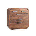 Moderne Houten Ladekast met Vier Lades en Ronde Hoeken