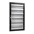 Technische Deur met Geribbelde Aluminium Panelen en Zwart Frame